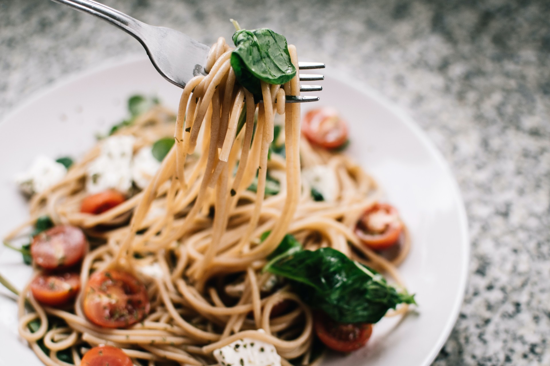 Eating pasta with a fork