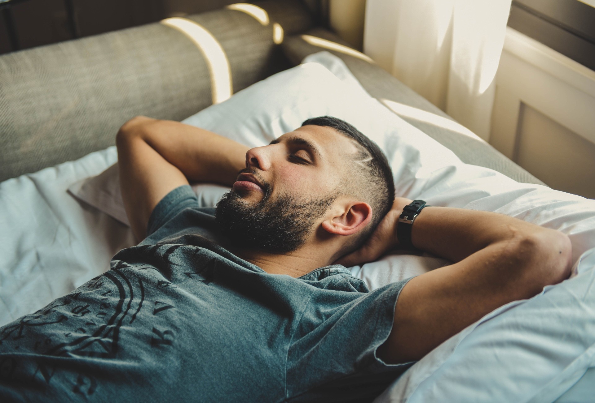 Man sleeping in bed