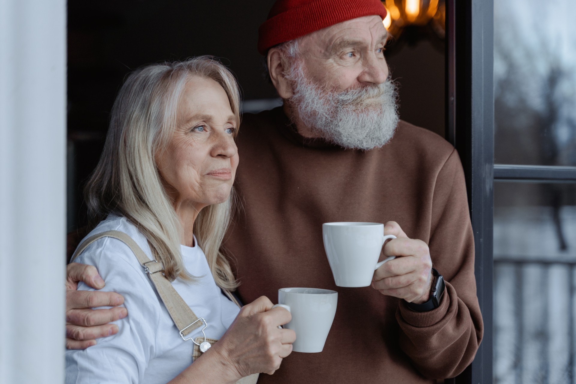 Man and woman having coffee