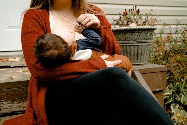 New mom breastfeeding her baby