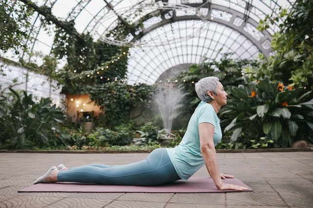 woman doing yoga