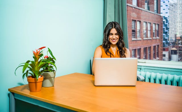 Woman ordering thyroid function tests on her laptop